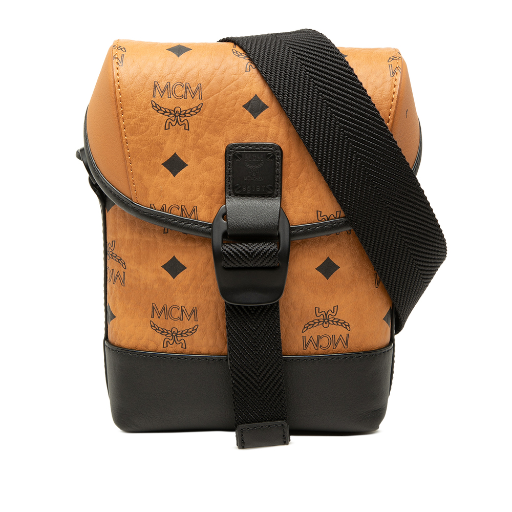 Pre-Loved MCM Visetos Coated Canvas Aren NS Crossbody